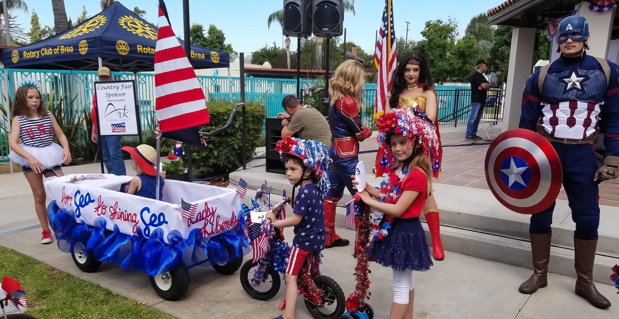 Country Fair Parade with Children and Superheros